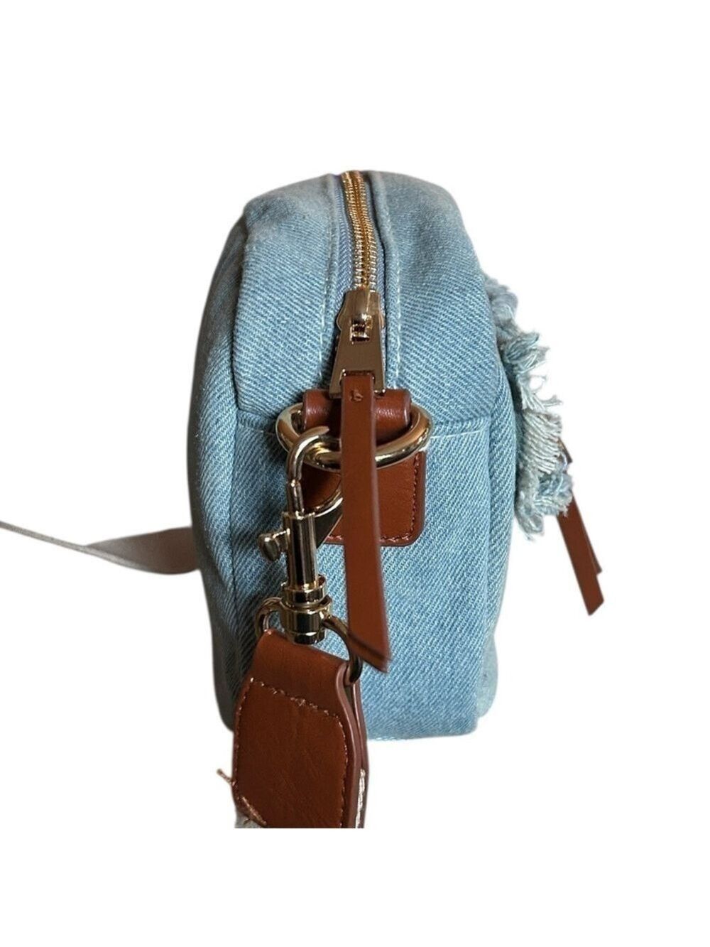 Distressed Denim Blue Crossbody Shoulder Bag Small Fringe Boho
Universal Thread - Picture 3 of 7